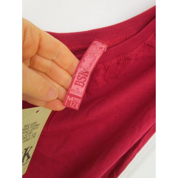 BSK Casual Connection by Bershka Women One Shoulder Top - Medium Cotton Red NWT - Picture 13 of 16